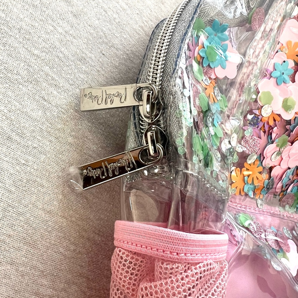 Packed Party Pink Clear Sequin Floral Backpack - Picture 8 of 9